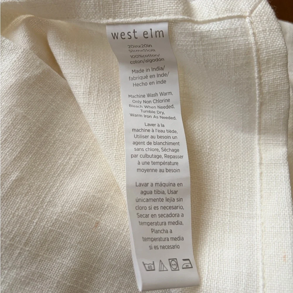 West Elm Blue and White Cotton Napkins - Set of 2